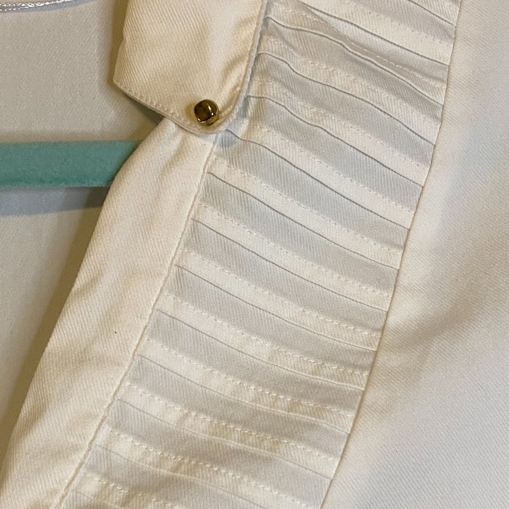 Zara Basic White Buttoned Blouse, Sz M - image 2